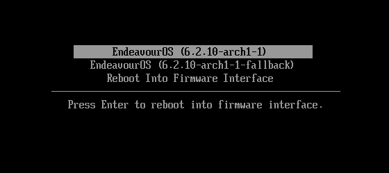 Systemd-boot de Endeavour OS
